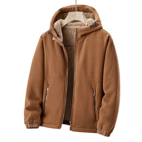 Sherpa Lined Fleece Jacket  Mens Hooded Winter Coat - Product showcase
