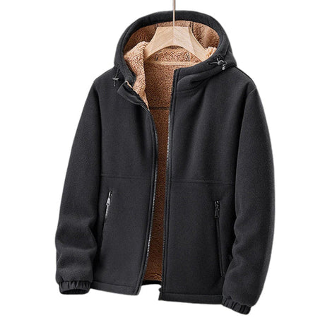 Sherpa Lined Fleece Jacket  Mens Hooded Winter Coat - Product example