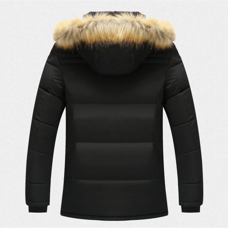 Mens Winter Puffer Coat  Fur Hood Insulated Design - Product detail 4