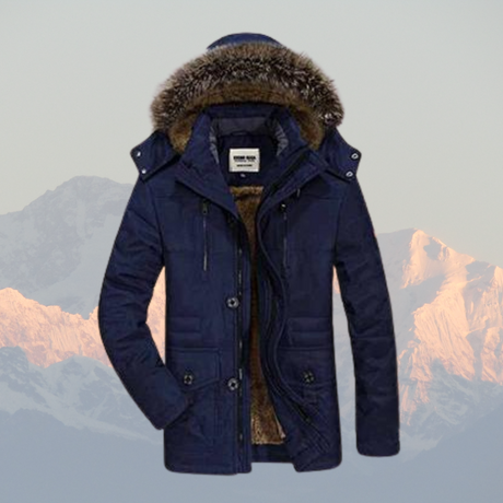 Winter Parka Jacket  Mid-Length Insulated Design With Fur Hood - Product example