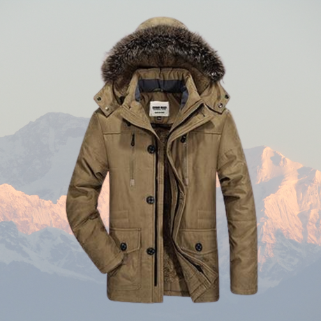 Winter Parka Jacket  Mid-Length Insulated Design With Fur Hood - Product detail 4