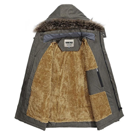Winter Parka Jacket  Mid-Length Insulated Design With Fur Hood - Product detail 5