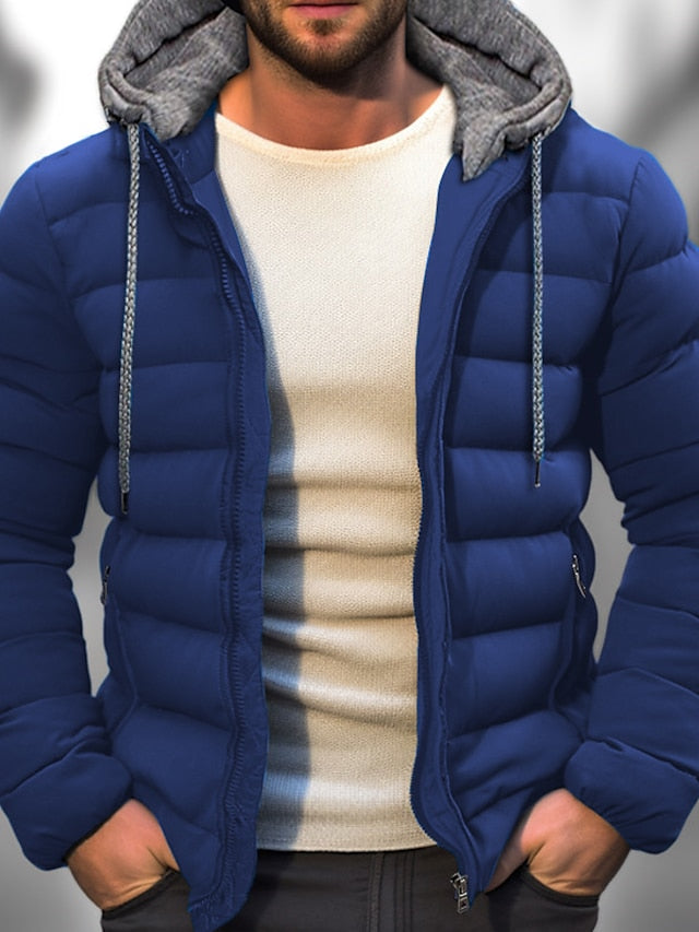Winter Puffer Jacket  Hooded Down Quilted Coat - Detailed view