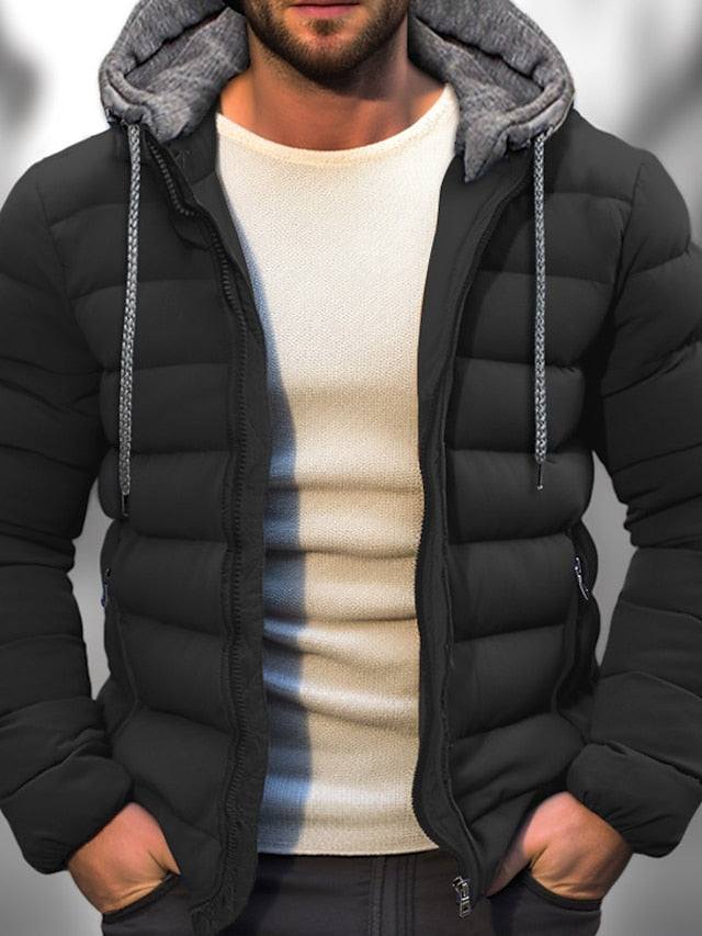 Winter Puffer Jacket  Hooded Down Quilted Coat - Product example