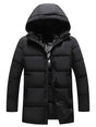 Mens Winter Puffer Coat  Quilted Hooded Long Jacket - Product showcase