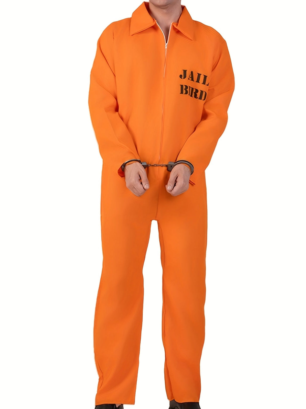 Halloween Prison Jumpsuit  Orange Zip-Front Costume - Product detail 4