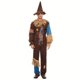 Scarecrow Halloween Costume  Patchwork Design With Straw Accents - Product showcase