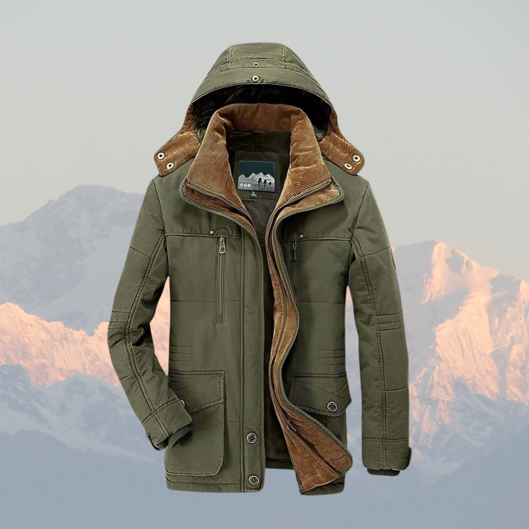 Winter Parka Jacket  Military-Style Fleece Lined - Detailed view