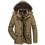 Winter Mens Parka  Plush Lined Hooded Coat - Product example
