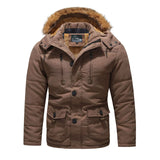 Winter Mens Parka  Plush Lined Hooded Coat - Product detail 5