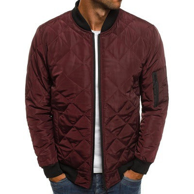 Quilted Bomber Jacket  Diamond Stitch Design - Product detail 5