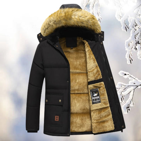 Winter Parka Coat  Quilted Design With Fur Hood - Product showcase