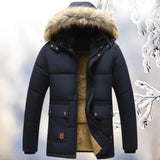 Winter Parka Coat  Quilted Design With Fur Hood - Product example