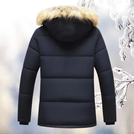 Winter Parka Coat  Quilted Design With Fur Hood - Product detail 4