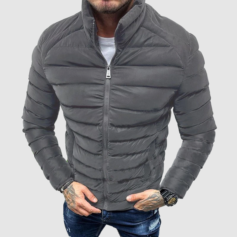 Mens Quilted Puffer Jacket  Slim Fit Winter Design - Product example