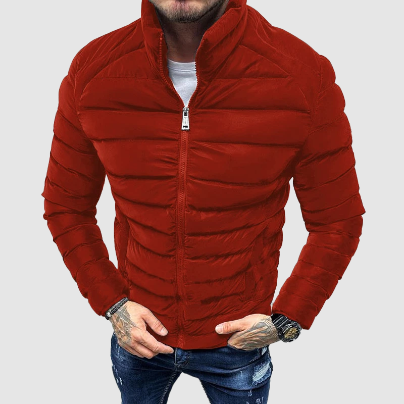Mens Quilted Puffer Jacket  Slim Fit Winter Design - Product detail 4