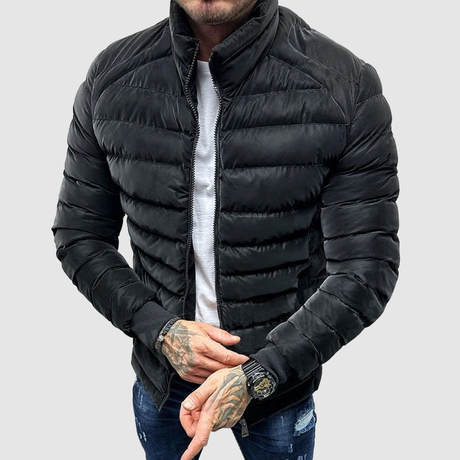 Mens Quilted Puffer Jacket  Slim Fit Winter Design - Product detail 5