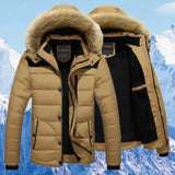 Winter Quilted Puffer Coat  Fur Trim Hood Design - Detailed view