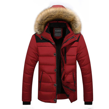 Winter Quilted Puffer Coat  Fur Trim Hood Design - Product example