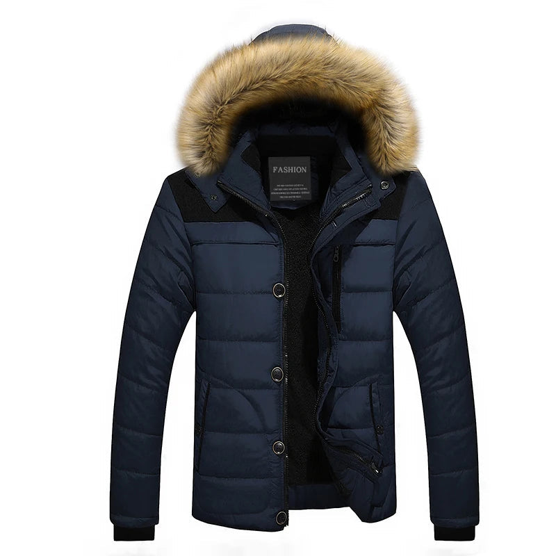 Winter Quilted Puffer Coat  Fur Trim Hood Design - Product detail 4