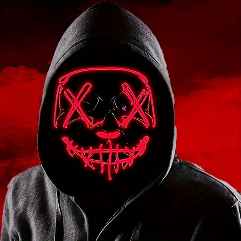 LED Halloween Mask  Anonymous Red Glow Design - Product showcase