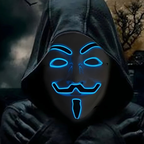 LED Halloween Mask  Anonymous Red Glow Design - Product detail 4