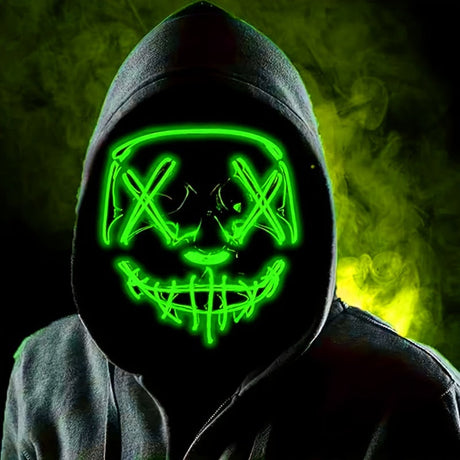 LED Halloween Mask  Anonymous Red Glow Design - Product detail 5