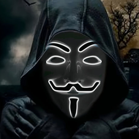 LED Halloween Mask  Anonymous Red Glow Design - Product detail 8