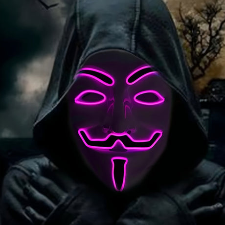 LED Halloween Mask  Anonymous Red Glow Design - Product detail 10