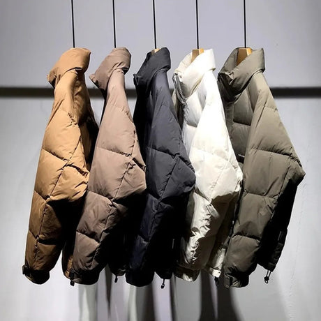 Winter Down Jacket  Quilted Puffer Coat With High Collar - Product detail 6