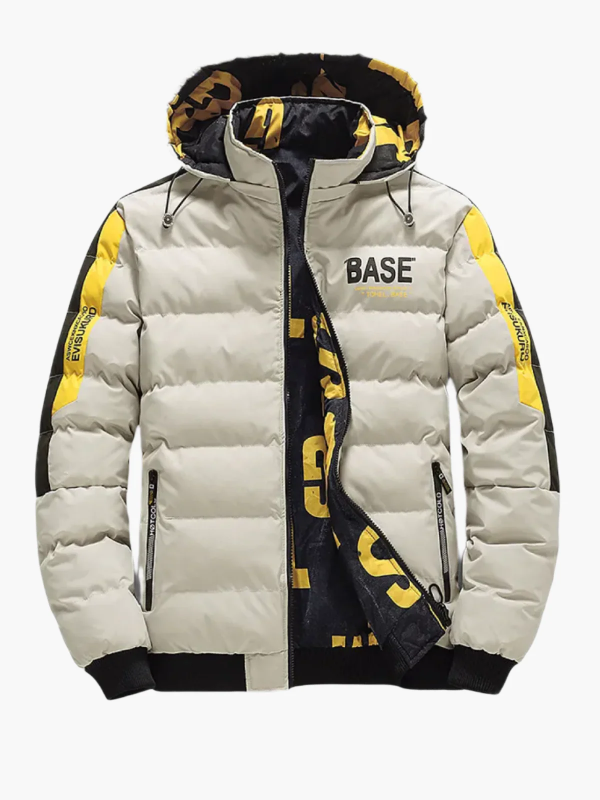 Urban Winter Puffer Jacket  Quilted Down Hooded Design - Detailed view