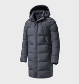 Mens Winter Parka  Waterproof Quilted Hooded Coat - Detailed view