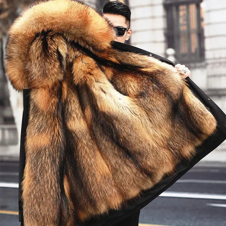 Luxury Winter Parka  Premium Faux Fur Hooded Coat - Product showcase