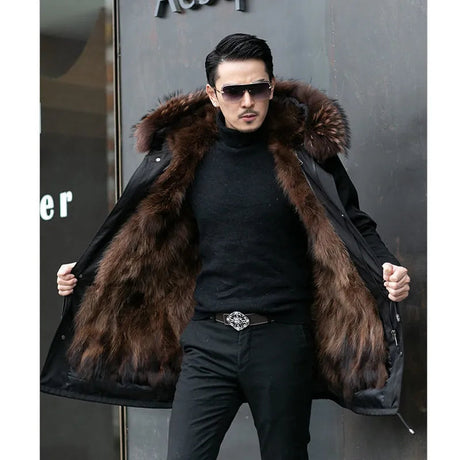 Luxury Winter Parka  Premium Faux Fur Hooded Coat - Product example