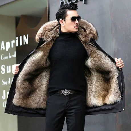 Luxury Winter Parka  Premium Faux Fur Hooded Coat - Product detail 4