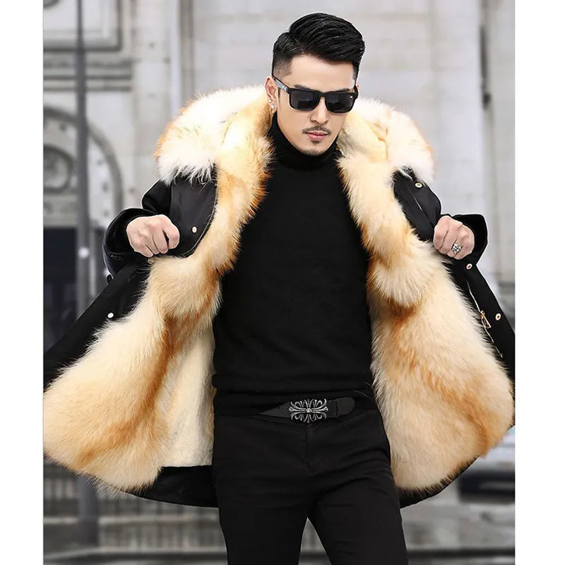 Luxury Winter Parka  Premium Faux Fur Hooded Coat - Product detail 6