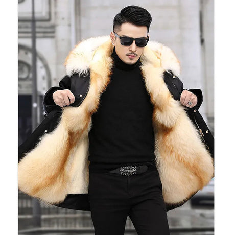 Luxury Winter Parka  Premium Faux Fur Hooded Coat - Product detail 6