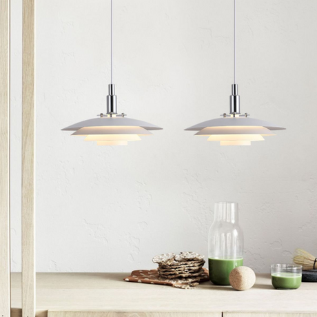 Modern Layered Pendant Light  Black Iron Multi-Tier Design - Product example