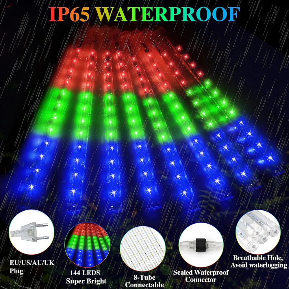 Meteor Shower String Lights  Cascading LED Outdoor Display - Product detail 6