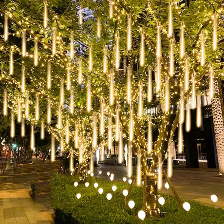 Meteor Shower String Lights  Cascading LED Outdoor Effect - Product showcase