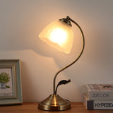 Tiffany Table Lamp  White Blue Glass Floral Shade - Product detail 7
