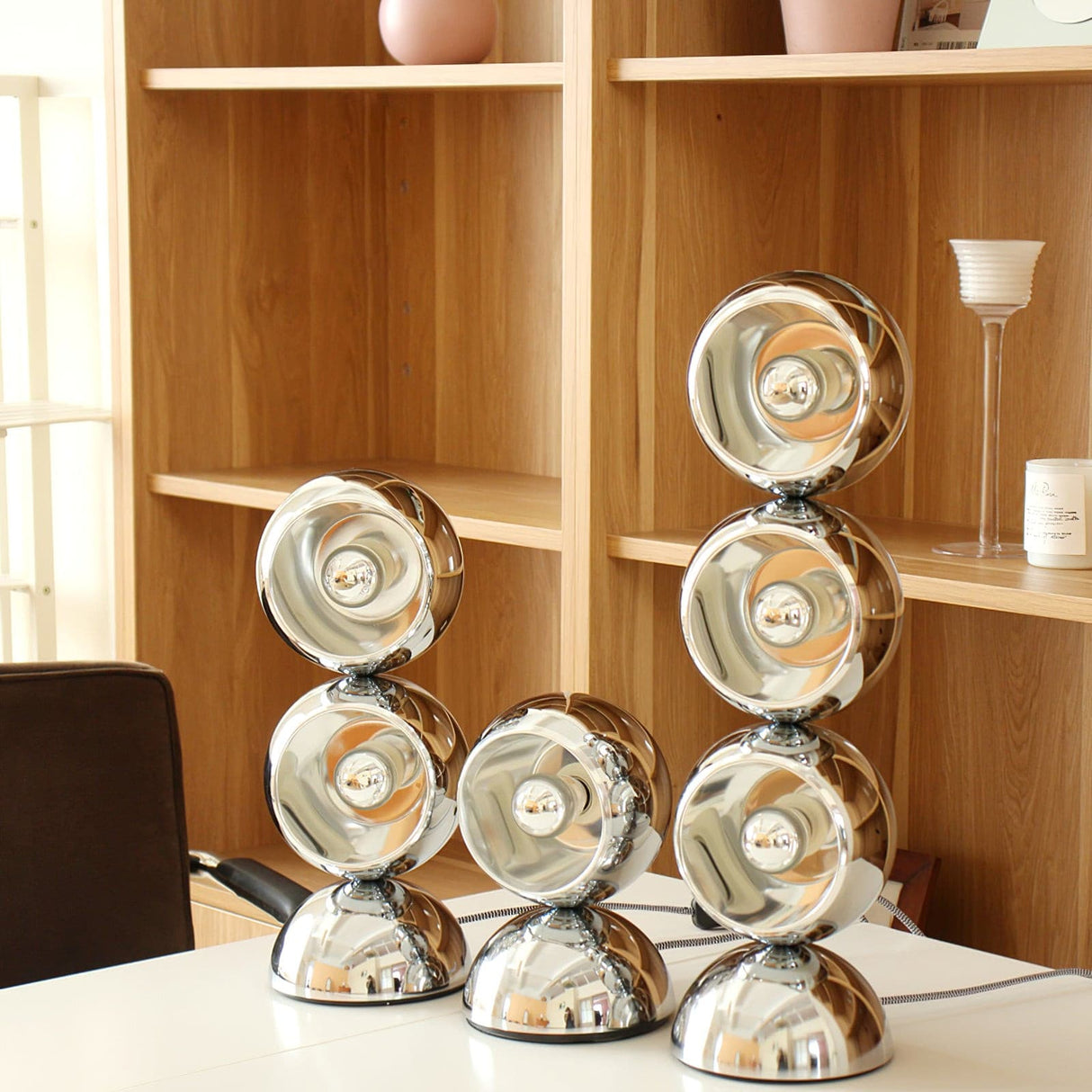 Modern Glass Table Lamp  Spherical Chrome Design - Product detail 16
