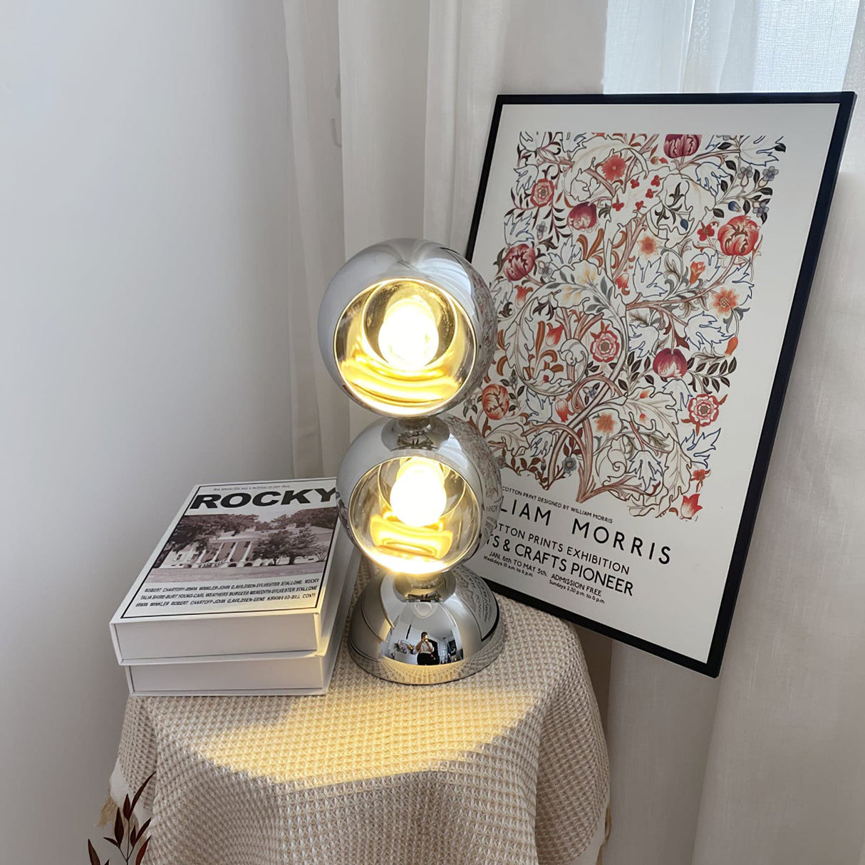 Modern Glass Table Lamp  Spherical Chrome Design - Product detail 22