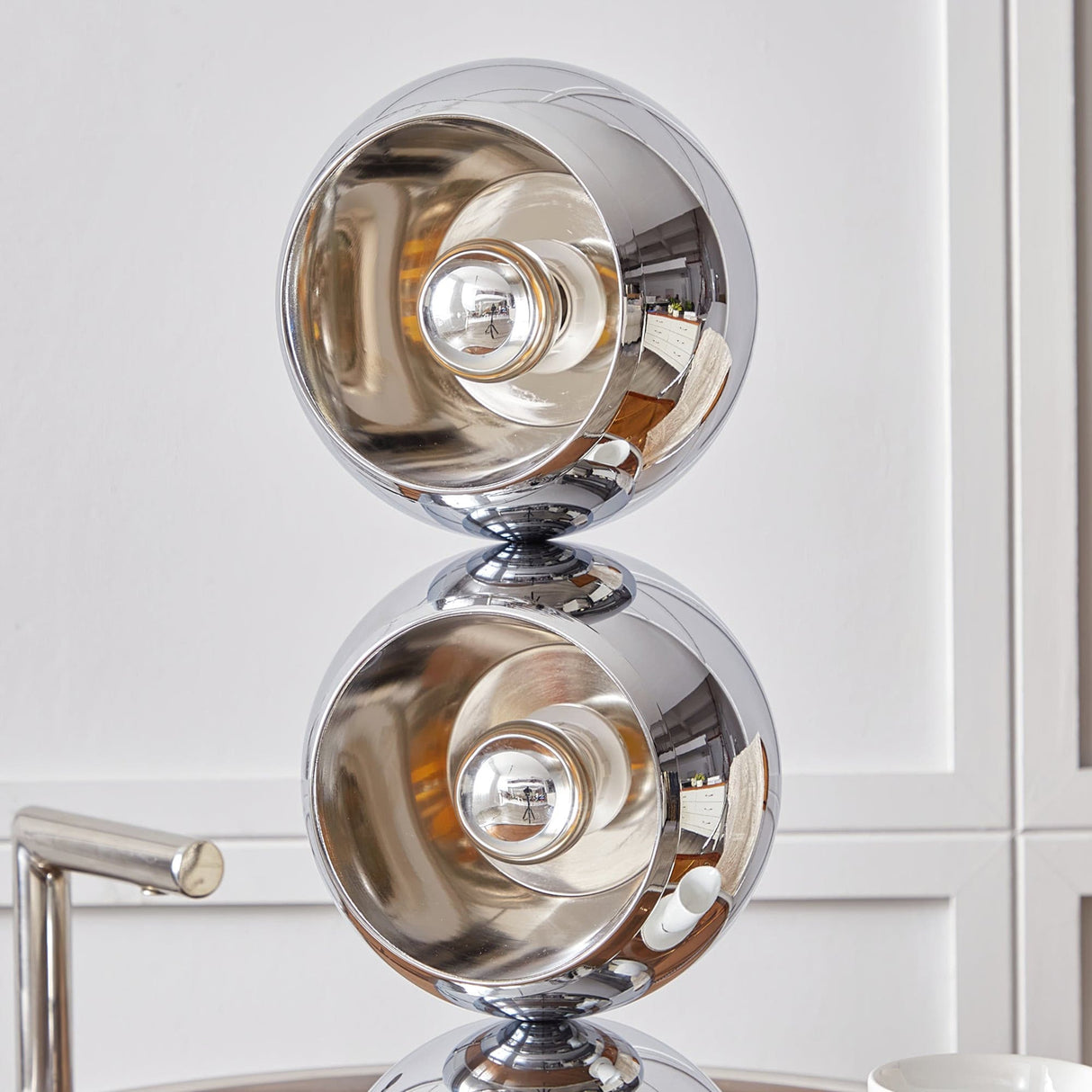 Modern Glass Table Lamp  Spherical Chrome Design - Product detail 28