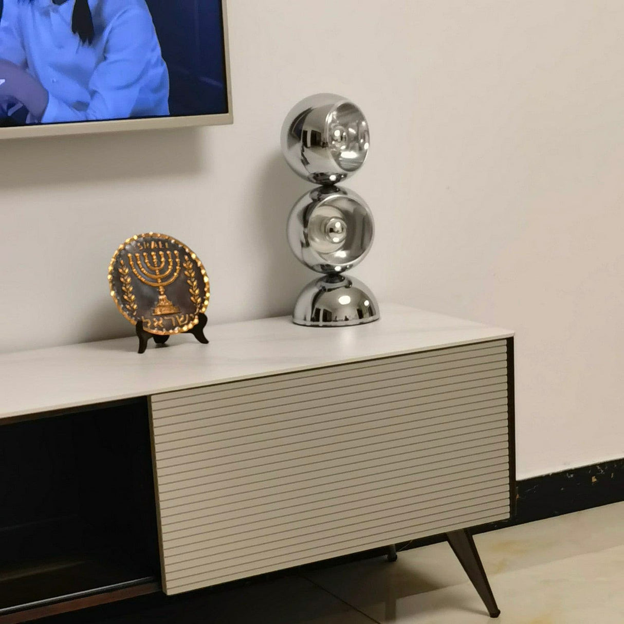 Modern Glass Table Lamp  Spherical Chrome Design - Product detail 31