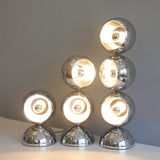 Modern Glass Table Lamp  Spherical Chrome Design - Detailed view