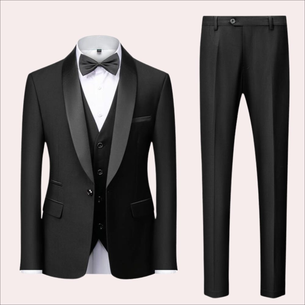 Classic Mens Wedding Suit  Beige with Black Shawl Lapel - Product detail 8