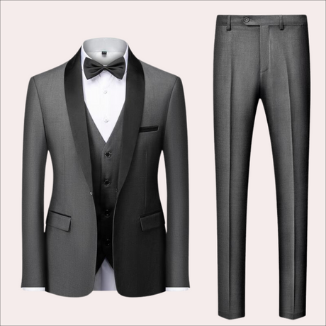 Classic Mens Wedding Suit  Beige with Black Shawl Lapel - Product detail 9