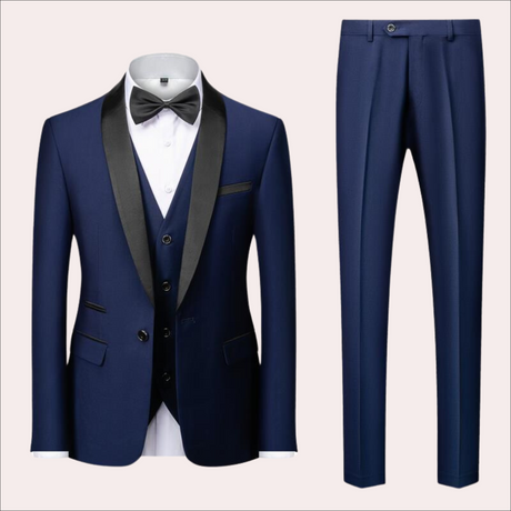 Classic Mens Wedding Suit  Beige with Black Shawl Lapel - Product detail 12