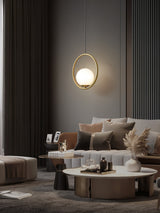 Modern Globe Pendant Light  Brushed Gold Arc Frame - Product detail 99